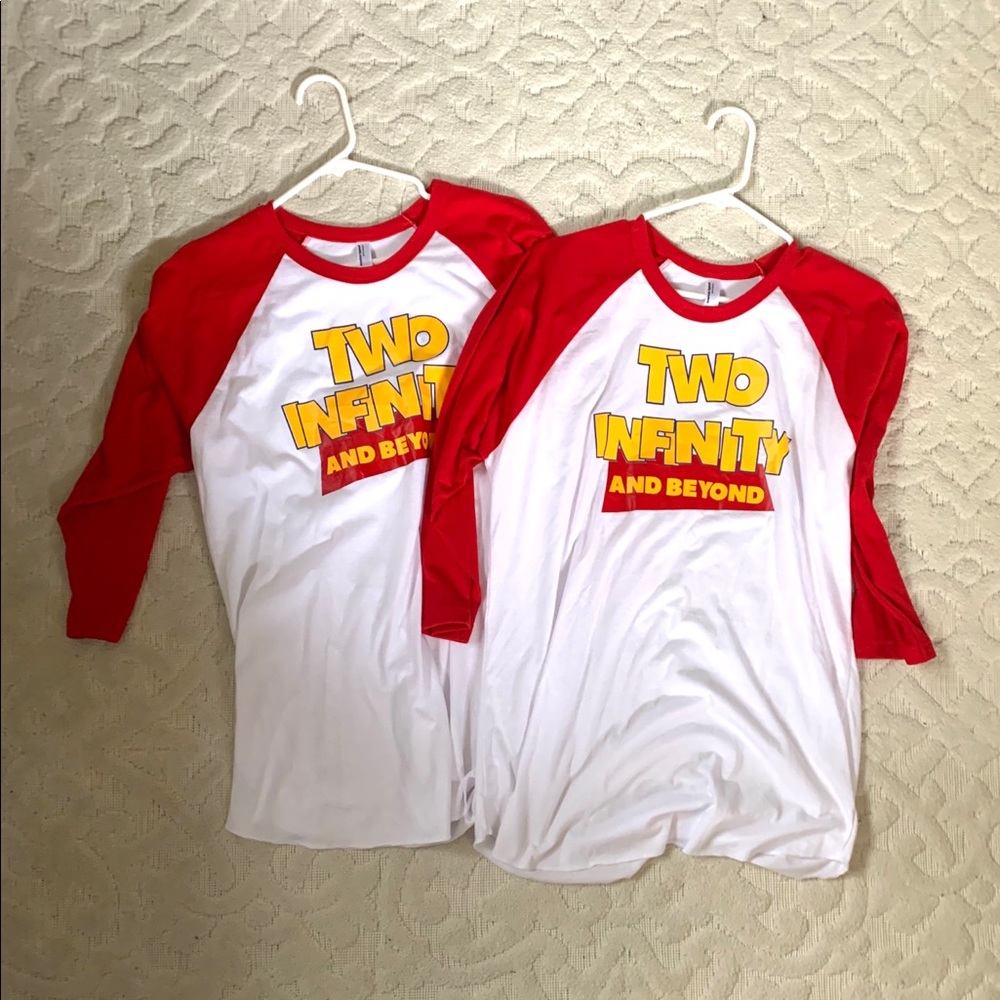 A pair of 2nd birthday toy story shirts